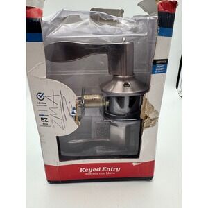 Schlage Keyed Entry Door Lever Satin Nickel Wave Handle F51-ACC-619 New Open Box